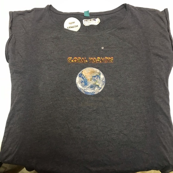 Spreadshirt Inc Tops Global Warming Super Soft Gray Graphic Tshirt